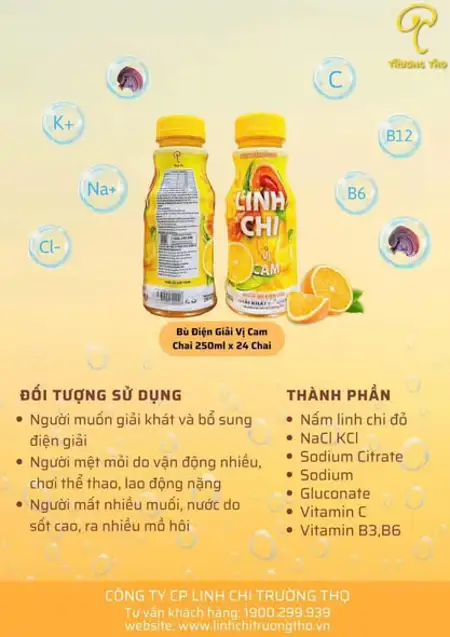 Nước điện giải linh chi