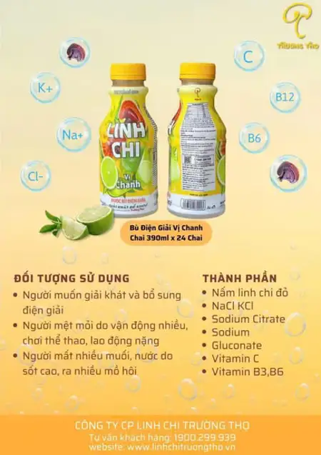 Nước điện giải linh chi